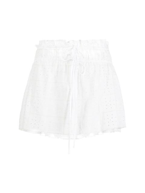 GANNI broderie anglaise organic cotton miniskirt