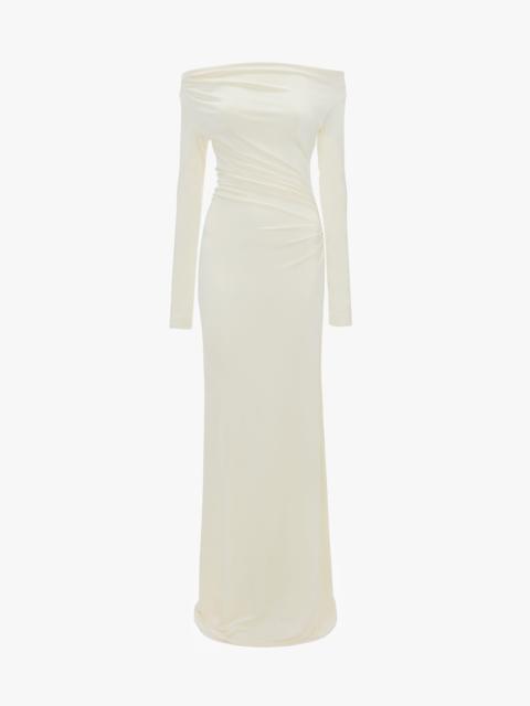 Victoria Beckham Off-Shoulder Gown In Ivory