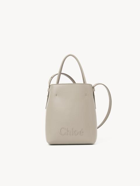 MICRO CHLOÉ SENSE TOTE BAG IN LEATHER