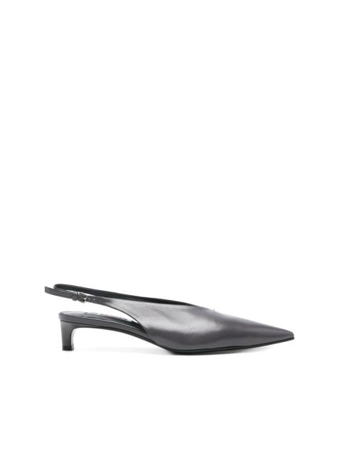 Jil Sander 40mm leather slingback pumps