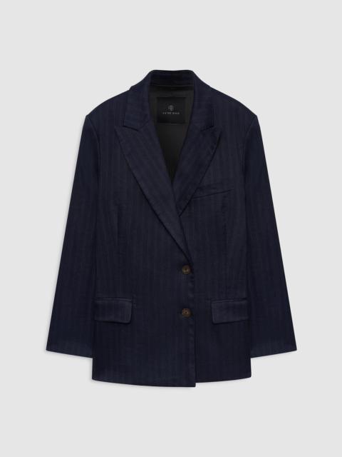ANINE BING Aretha Blazer - Navy Pinstripe