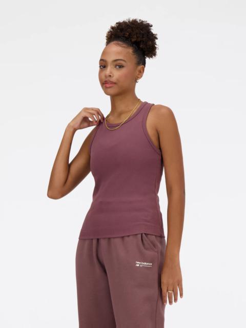 New Balance Linear Heritage Rib Knit Racer Tank