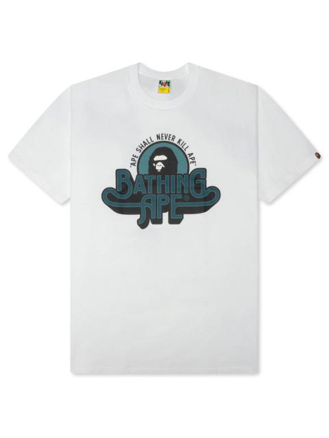 A BATHING APE® GENUINE GARMENT LOGO TEE - WHITE
