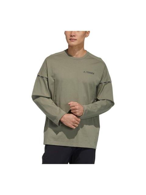 adidas Terrex Casual Sports Round Neck Long Sleeves Green GN9455