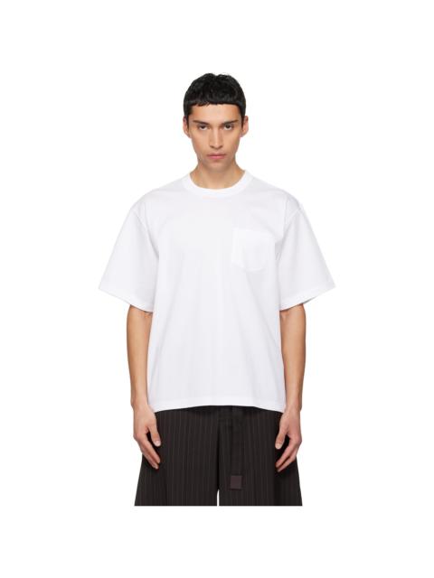 sacai White Cotton Jersey T-shirt
