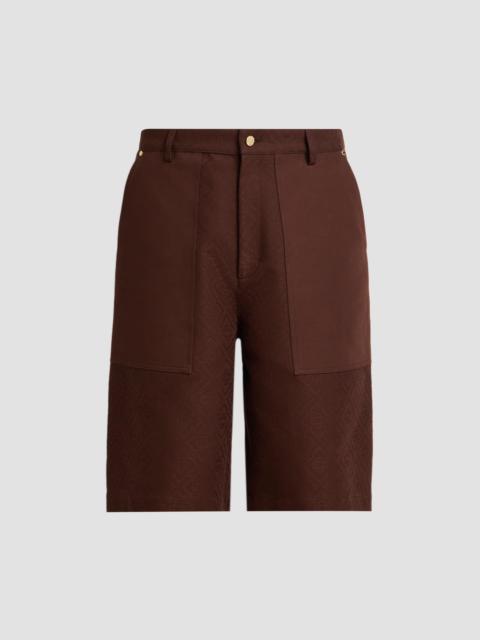 CASABLANCA Men's Monogram Cargo Shorts - Dark Brown