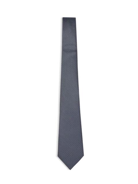 GIORGIO ARMANI Midnight blue jacquard silk tie