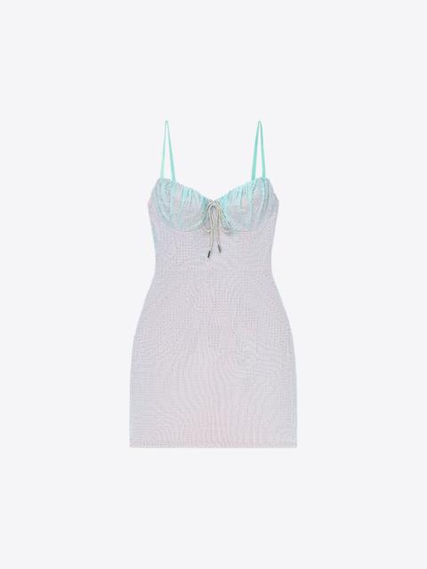 AREA CRYSTAL HOTFIX MINI DRESS