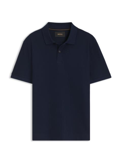 BOSS KNIT POLO SHIRT IN TWO-TONE COTTON