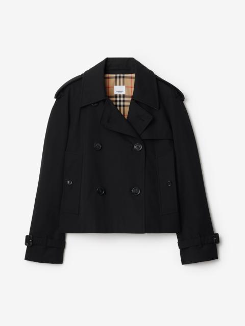 Burberry Cropped Gabardine Mayfair Trench Jacket