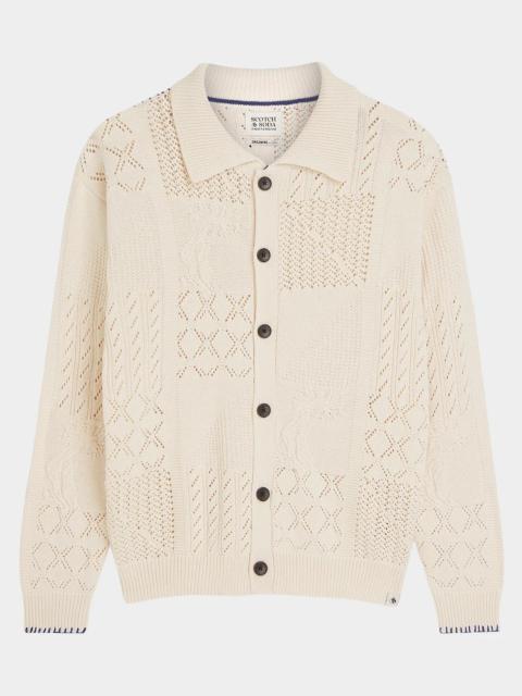 SCOTCH & SODA Men's Multi-Stitch Cotton Knit Cardigan