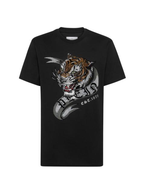 Tattoo-print cotton T-shirt