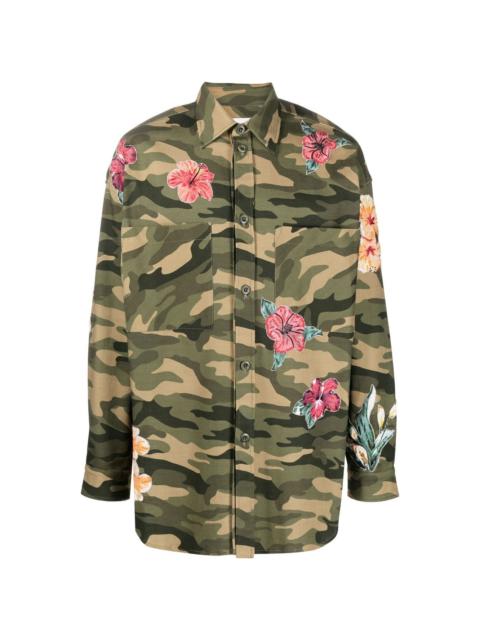 floral camouflage-print shirt
