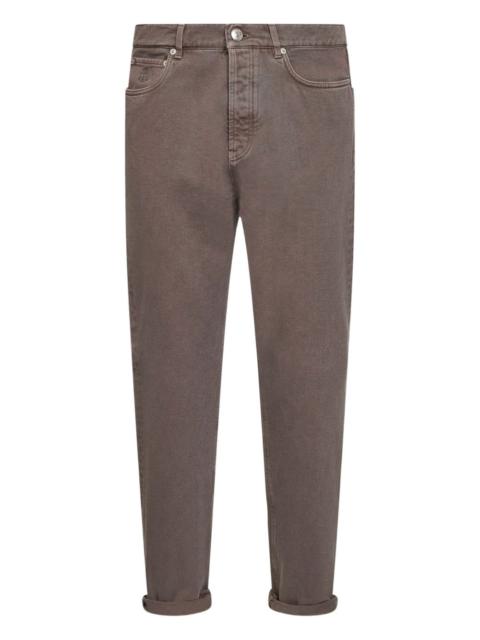 Brunello Cucinelli logo-patch five-pocket jeans