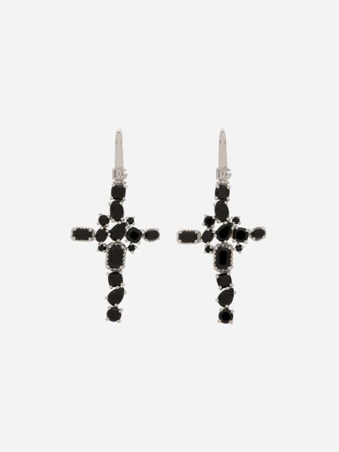 Dolce & Gabbana Anna earrings in white gold 18Kt and black spinels