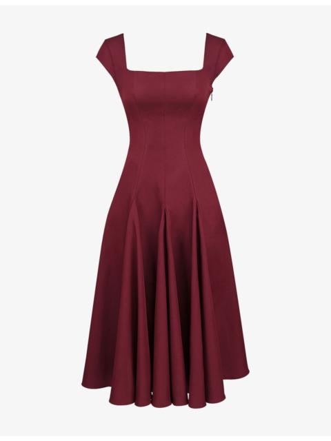 House of CB Raisa Lace-Back Twill Midi Dress