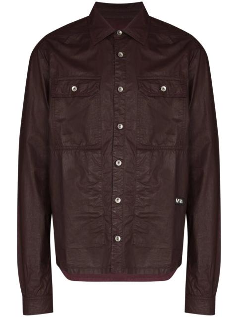 Rick Owens DRKSHDW waxed effect buttoned shirt jacket