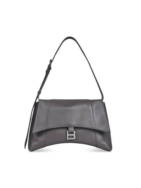 BALENCIAGA Women's Downtown Medium Shoulder Bag in Dark Grey