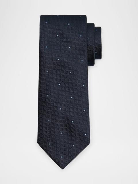Brioni Men's Geometric Jacquard Silk Tie