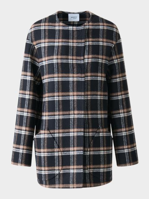 AKRIS Plaid Double-Face Wool Coat