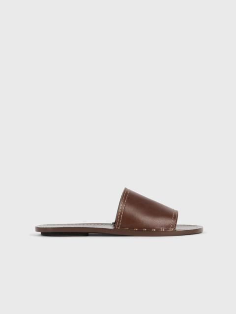 TOTEME Studded leather slides sienna