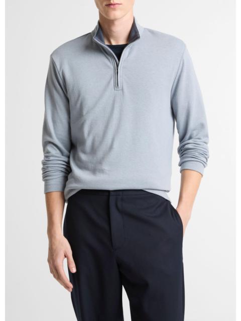 Vince Double-Face Cotton-Blend Quarter-Zip Pullover