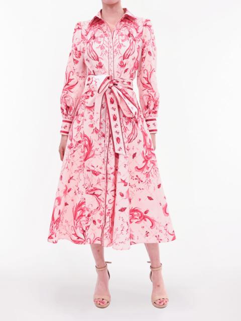 Marchesa COTTON POPLIN COLLARED SHIRTDRESS