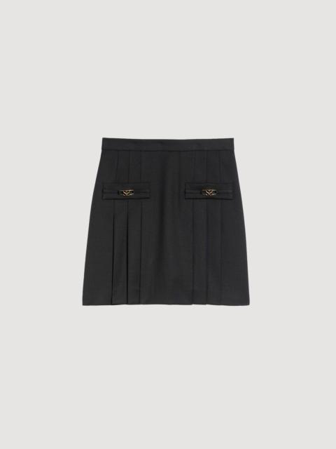 Sandro SHORT SKIRT WITH STITCHED PLEATS