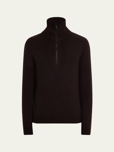 Brioni Men's Cashmere and Silk Knit Half-Zip Sweater
