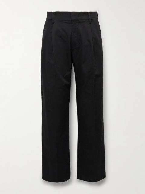 NN07 Kay 1420 Wide-Leg Pleated Organic Cotton-Blend Twill Trousers