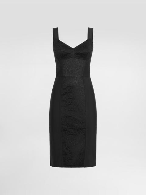 Dolce & Gabbana Sheath dress in elastic fabric and lace