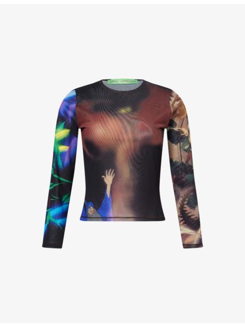 Chopova Lowena Harry Lambert for Chopova Lowena x Disney Sorcerer Long-Sleeve Mesh Top