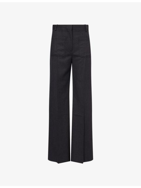 Victoria Beckham Alina Tailored Wool-Blend Trousers