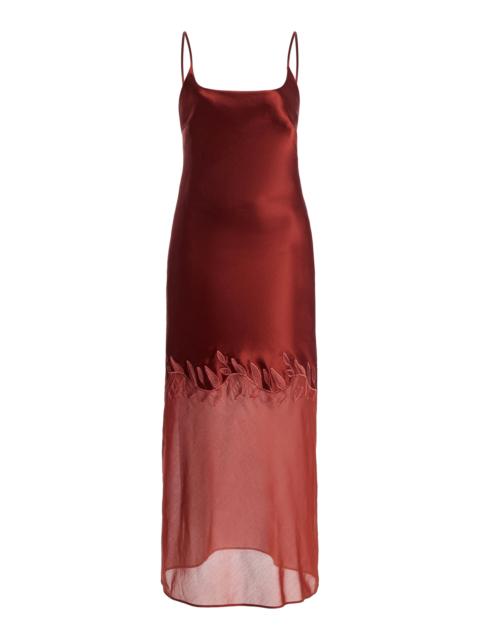 BY MALENE BIRGER Camilla Appliquéd Midi Dress burgundy