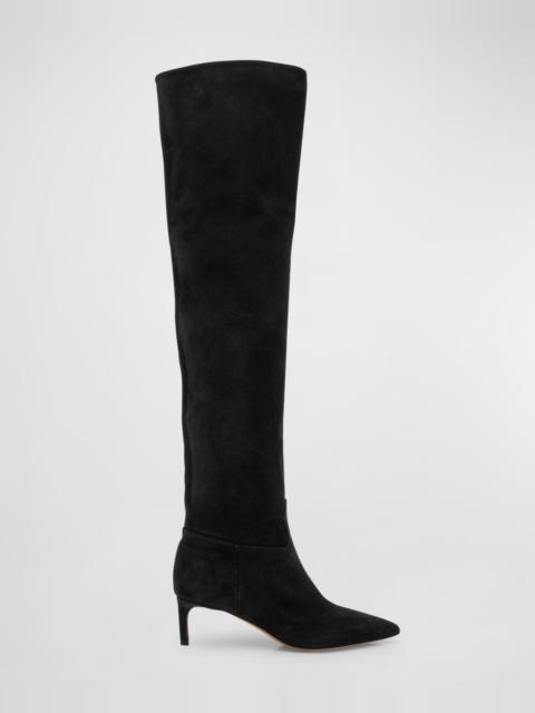 Carolina Slouchy Suede Over-The-Knee Boots