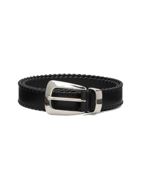 KHAITE Black Benny Whipstitch Belt
