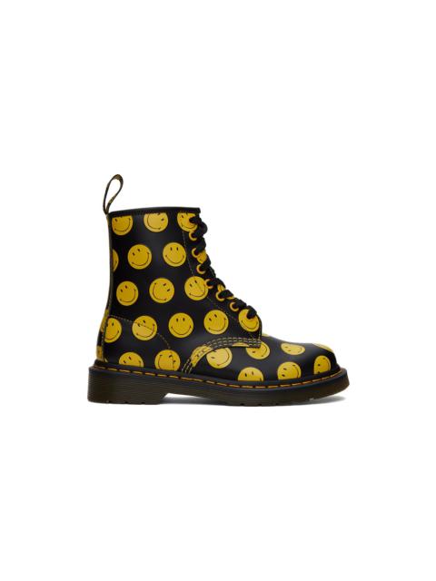 Black & Yellow 1460 Smiley Boots