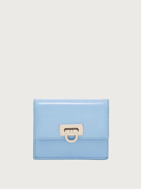FERRAGAMO COMPACT WALLET WITH GANCINI CLASP