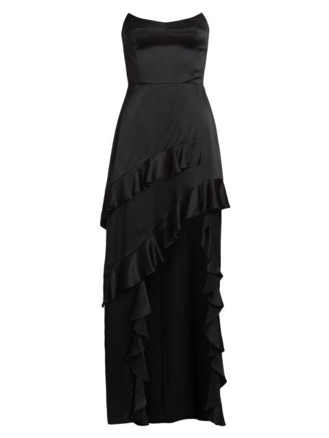 AMANDA UPRICHARD Women's Magnolia Silk Frill Cocktail Dress - Black