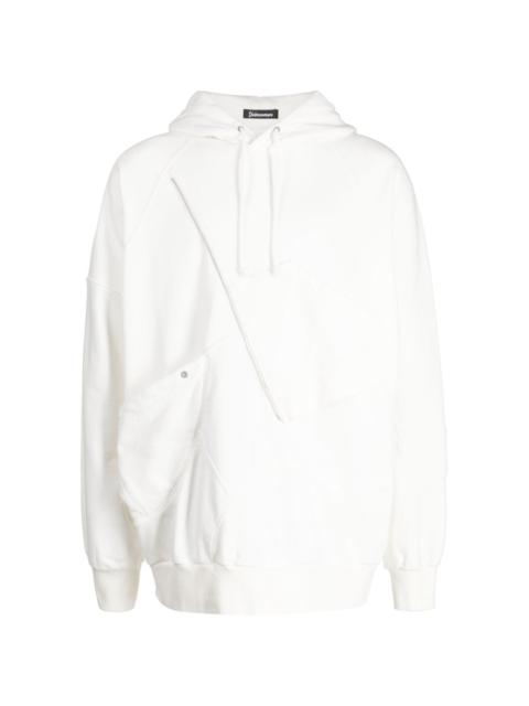 zip-detail cotton hoodie