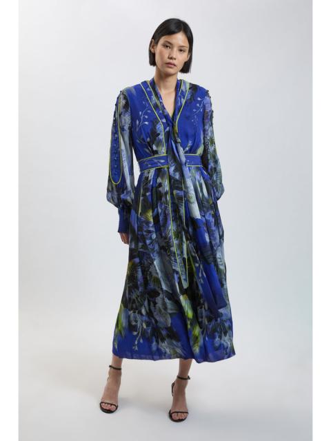 KAREN MILLEN Petite Viscose Floral Print Woven Maxi Dress