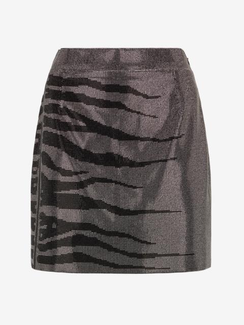 Roberto Cavalli White Tigress Miniskirt
