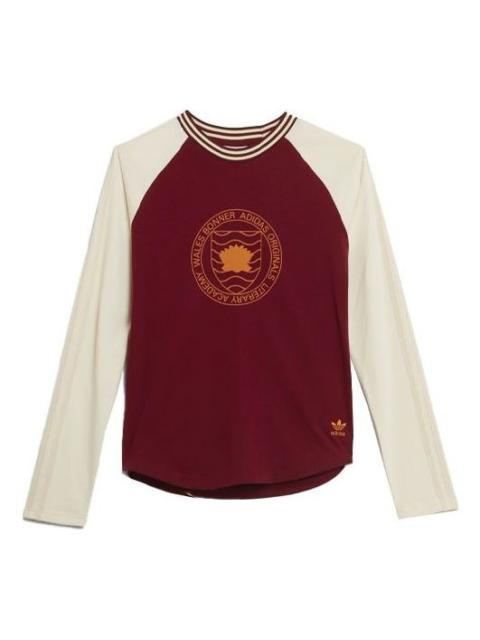 adidas adidas x Wales Bonner Long Sleeves T-Shirt 'Wine Red' HC1651