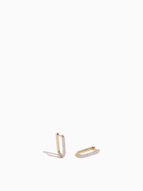 Otiumberg Paperclip Medium White Topaz Earrings in Gold