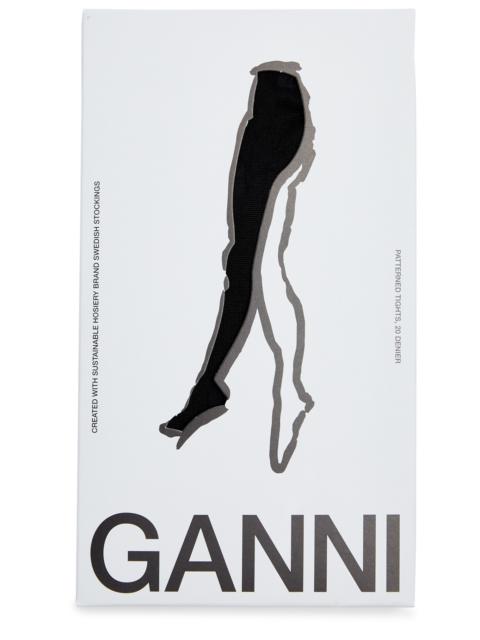 GANNI Butterfly logo-jacquard 20 denier tights