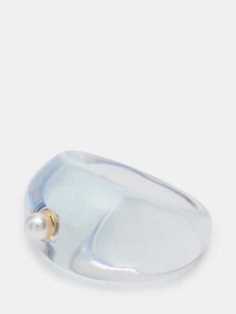STEVE MADDEN OVAL-CUT JELLY RING BLUE