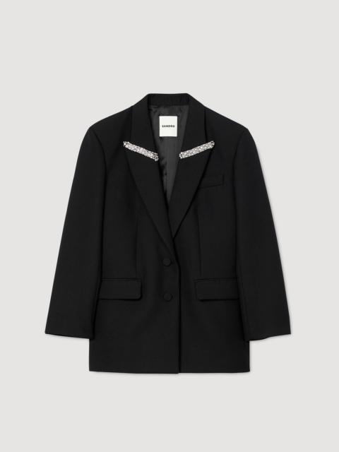 Sandro JACKET WITH RHINESTONE STRIPE
