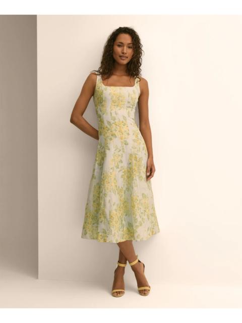 Brooks Brothers Linen Blend Floral Tank Dress