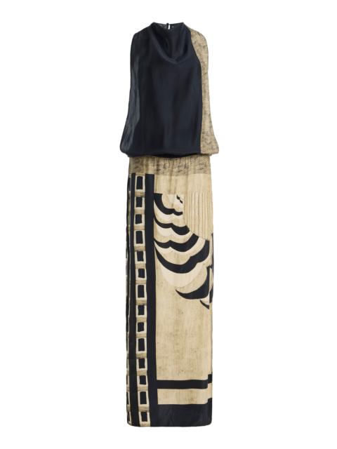 SIR. Sona Printed Silk Maxi Dress
