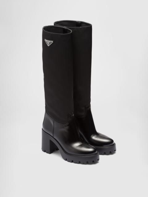 Prada Leather and Re-Nylon boots